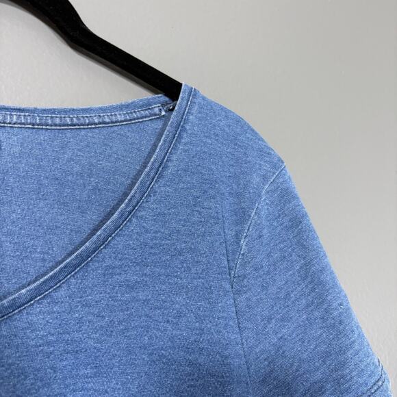 J Jill Pure Jill Indigo Women's Overdyed Chambray Top - Size Medium - Minimalist - Picture 2 of 6